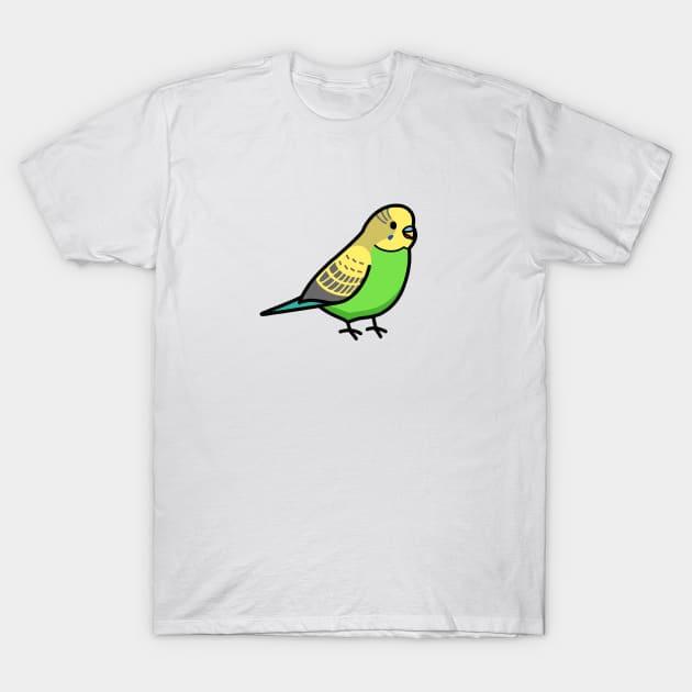 Green Budgie T-Shirt by littlemandyart